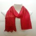 Lace cotton Diamond Stole-Rose Red